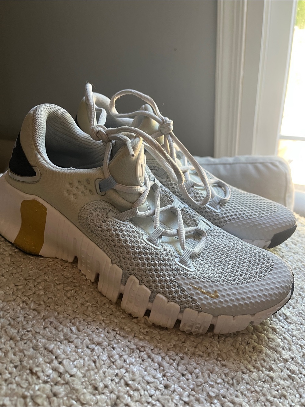 Nike Cream and Black Logo Runner Sneakers